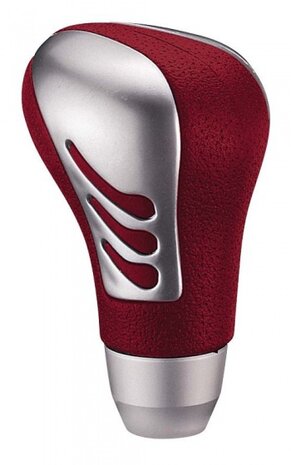 pookknop universeel M3 aluminium 9,5 cm rood/zilver