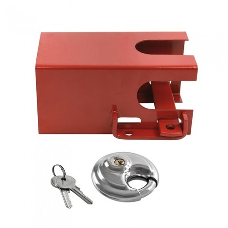 koppelingsslot met discusslot23 cm staal rood