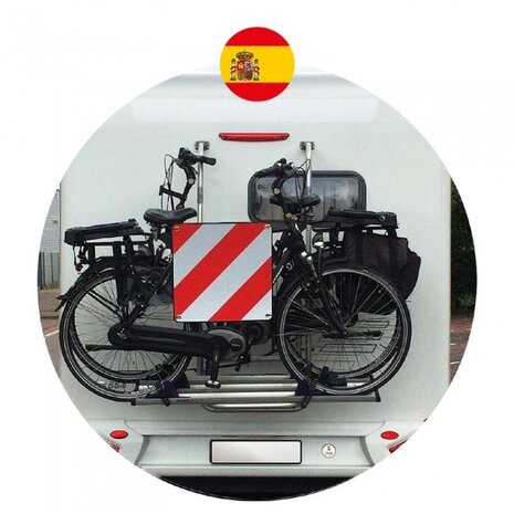 markeringsbord voor Itali&euml; en Spanje 50 x 50 cm rood/wit