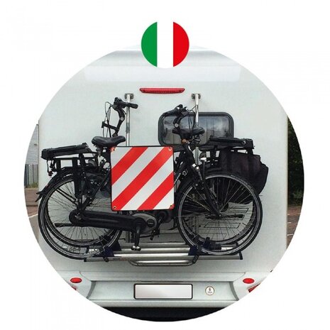 markeringsbord voor Itali&euml; en Spanje 50 x 50 cm rood/wit