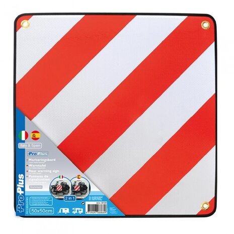 markeringsbord voor Itali&euml; en Spanje 50 x 50 cm rood/wit