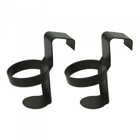 bekerhouders 70 mm zwart 2 stuks