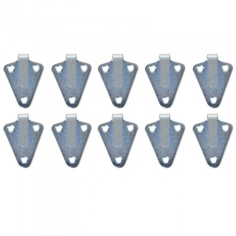 Touwhaak metaal 40x45mm gebogen 10 stuks zilver