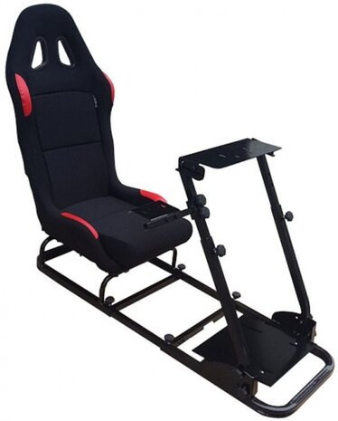 game-simulator met opvouwbare sportstoel zwart