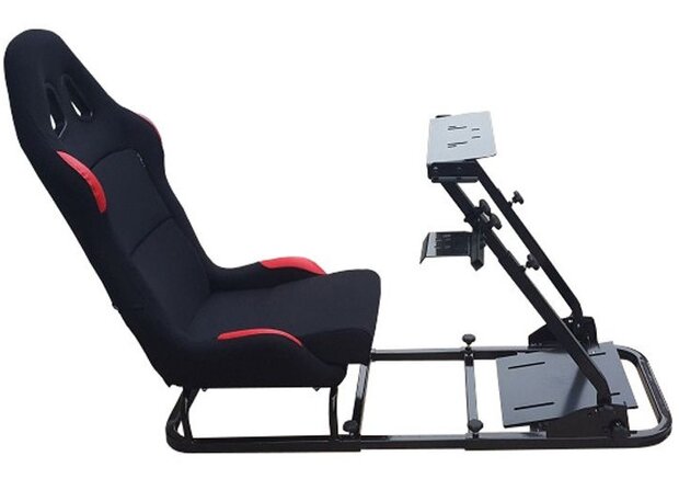 game-simulator met opvouwbare sportstoel zwart