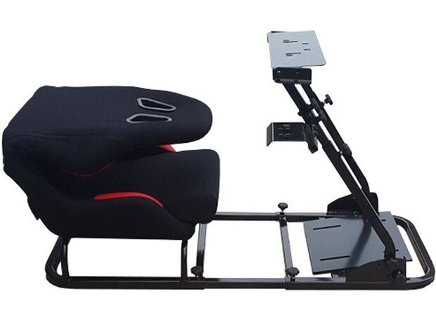 game-simulator met opvouwbare sportstoel zwart