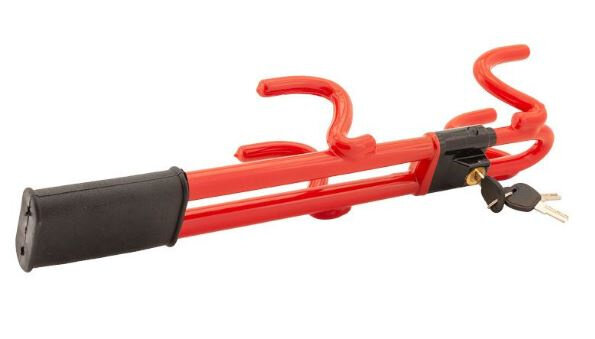 stuurslot 63 x 22 cm staal rood 3-delig