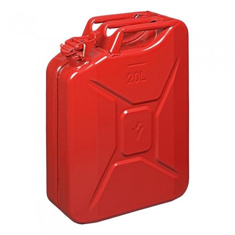 stalen jerrycan 20 liter rood T&uuml;V/GS-keurmerk