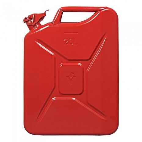 stalen jerrycan 20 liter rood T&uuml;V/GS-keurmerk