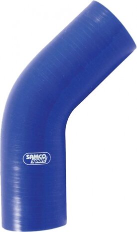 siliconen slang lucht/water &Oslash;68mm 125mm 45&deg; blauw
