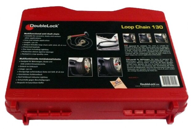 kettingslot Loop Chain 130 cm SCM rood/zwart