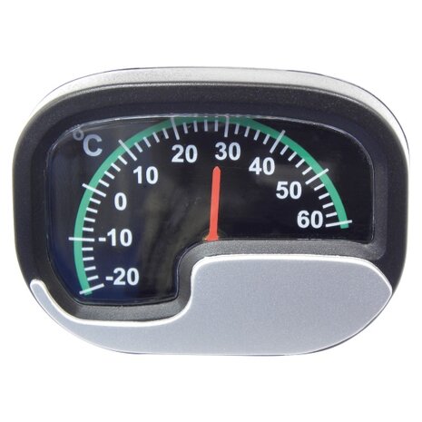 thermometer 15 x 9 cm zwart/zilver