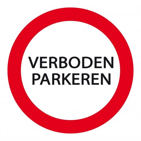 bord Parkeren Verboden 24 cm rood/wit