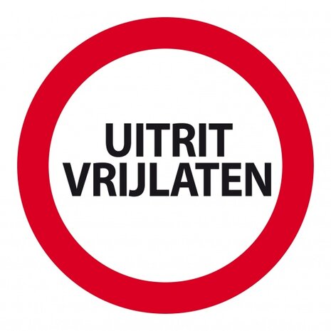 bord Uitrit Vrijlaten 24 cm rood/wit