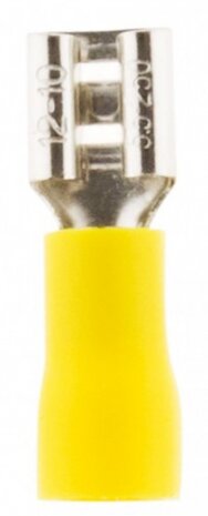 kabelschoentjes 6.3 mm &Oslash;3,09 - 6,64 mm geel 10 stuks