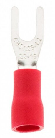 kabelschoentjes vork 3 mm &Oslash; 0,38 - 1,43 mm rood 10 stuks