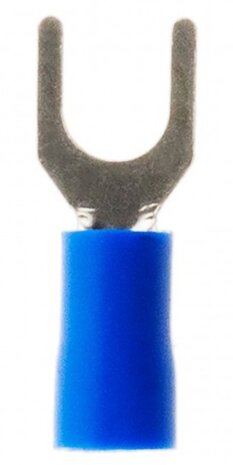 kabelschoentjes vork 5 mm &Oslash;1,22 - 2,28 mm 10 stuks blauw