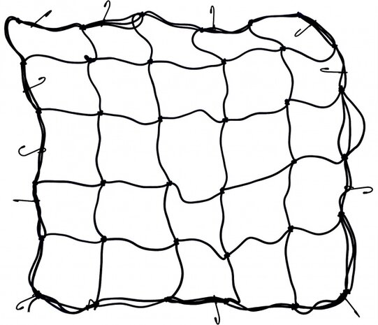 bagagenet met haken 75 x 75 cm elastaan zwart