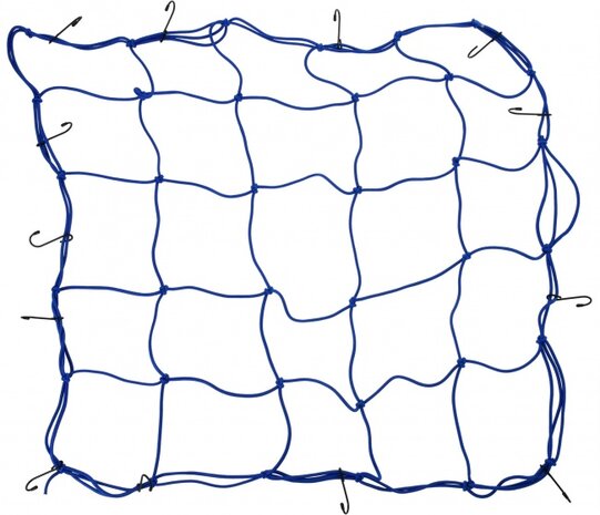 bagagenet met haken 75 x 75 cm elastaan blauw