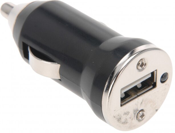 autolader met enkele USB-poort 12/24V zwart