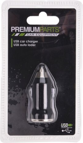 autolader met enkele USB-poort 12/24V zwart