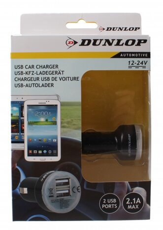 autolader dual USB 12/24V zwart