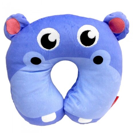 nekkussen 27 x 27 x 6 cm nijlpaard blauw
