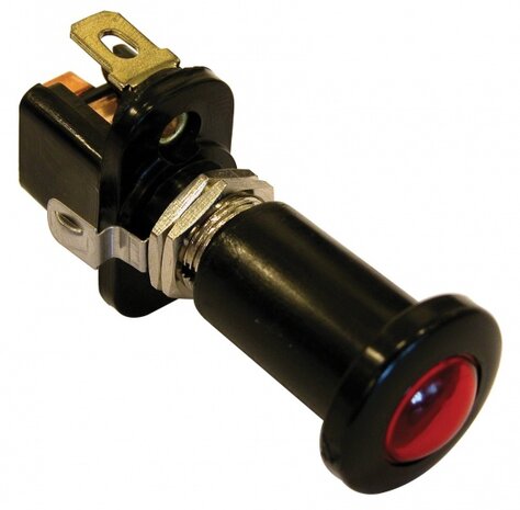 trekschakelaar met rood led-lampje 12V zwart