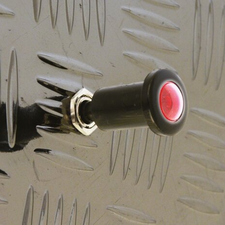 trekschakelaar met rood led-lampje 12V zwart