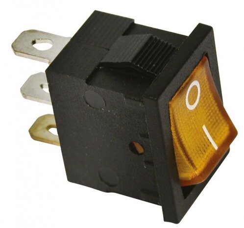 schakelaar 12V oranje led-lampje zwart