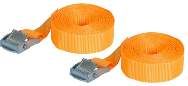 spanbanden met gesp 2,25 meter 250 kg oranje 2 stuks