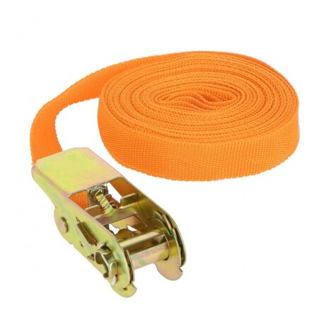 spanband met ratel 25 mm 5 meter 500 kg oranje