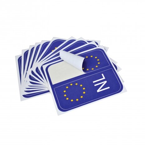 nummerplaatstickers NL / EU blauw 20 stuks