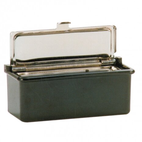 auto-asbak met deksel 9 x 5 cm zwart/chroom