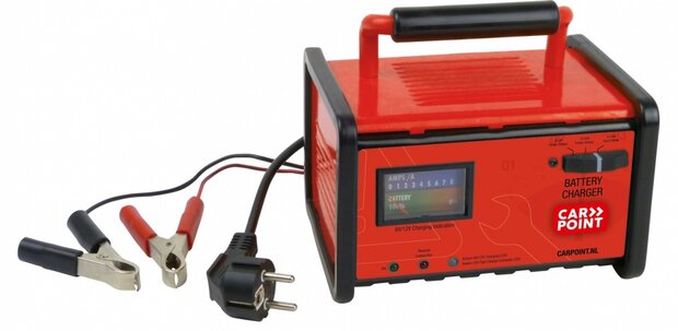 acculader 230V - 6/12V 18 cm rood