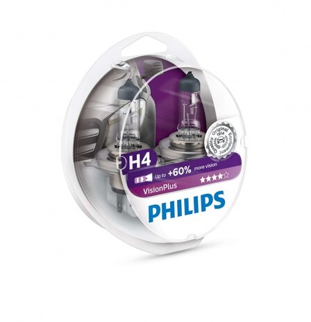 autolampen VisionPlus H4 12V 55W 2 stuks