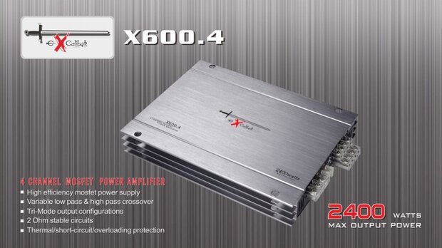 versterker vierkanaals X600.4 2400W zilver