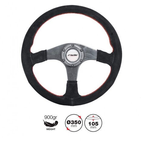 sportstuur Walter &Oslash;35 cm carbon Deep Dish zwart