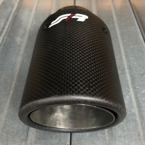 uitlaatsierstuk rond &Oslash;89 mm 155 mm carbon zwart