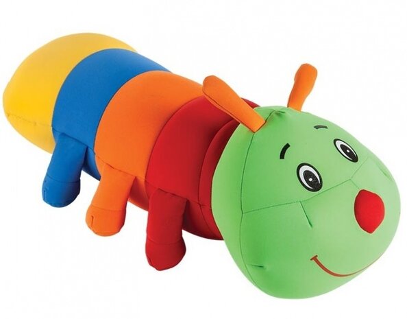 knuffelkussen Caterpillar 33 x 20 cm multicolor