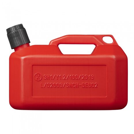 jerrycan 5 liter met vulslang rood UN-gekeurd