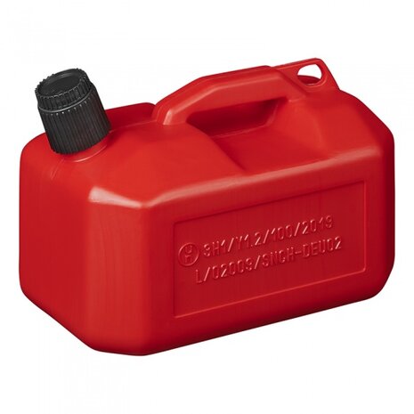 jerrycan 5 liter met vulslang rood UN-gekeurd