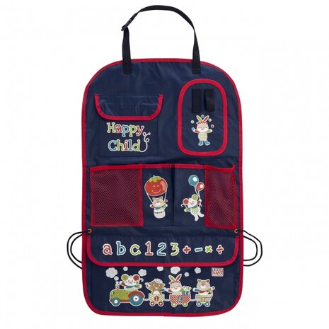 stoelorganizer 66 x 41 cm blauw/rood