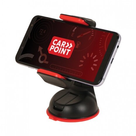telefoonhouder 52-85 mm zuignap 360&deg; zwart/rood
