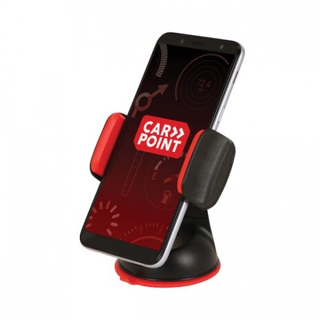 telefoonhouder 52-85 mm zuignap 360&deg; zwart/rood