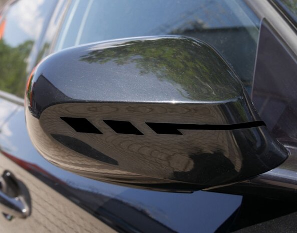 PIN-Striping spiegelkappen 35,5 cm zwart 2 stuks