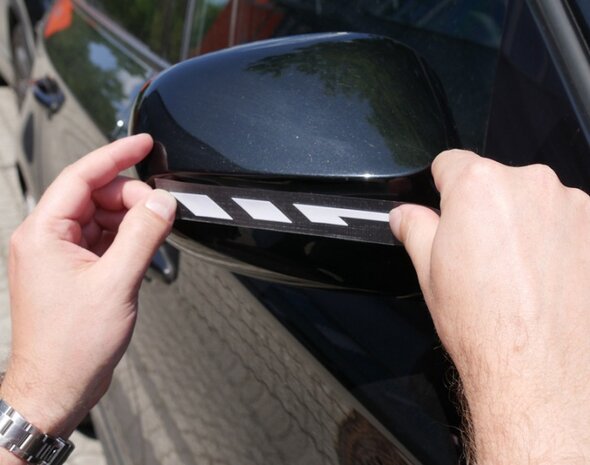 PIN-Striping spiegelkappen 35,5 cm wit 2 stuks