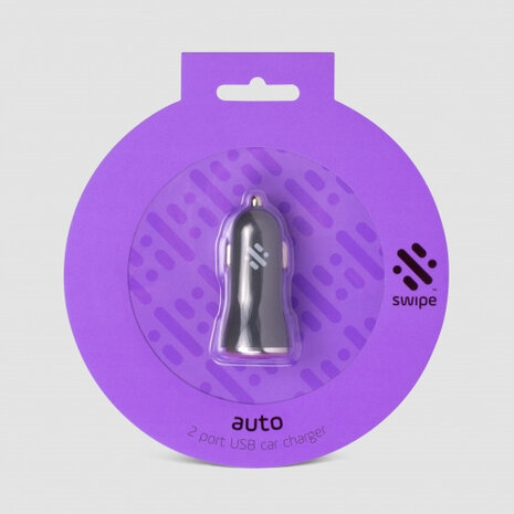 autolader met dubbele USB port paars