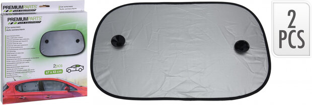 auto zonneschermen zilver afm. 67 x 43 cm