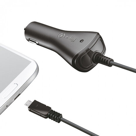 autolader micro-USB 1 Ampere zwart